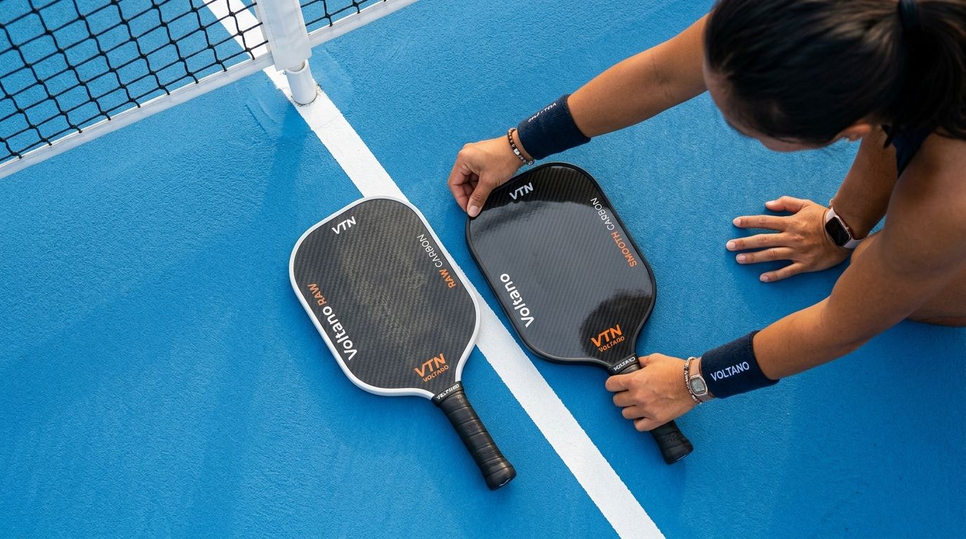 Bề Mặt Vợt Pickleball Carbon Raw vs Smooth Carbon: Tại Sao Xoáy Tốt Hơn Hay Chỉ Là Tâm Lý?