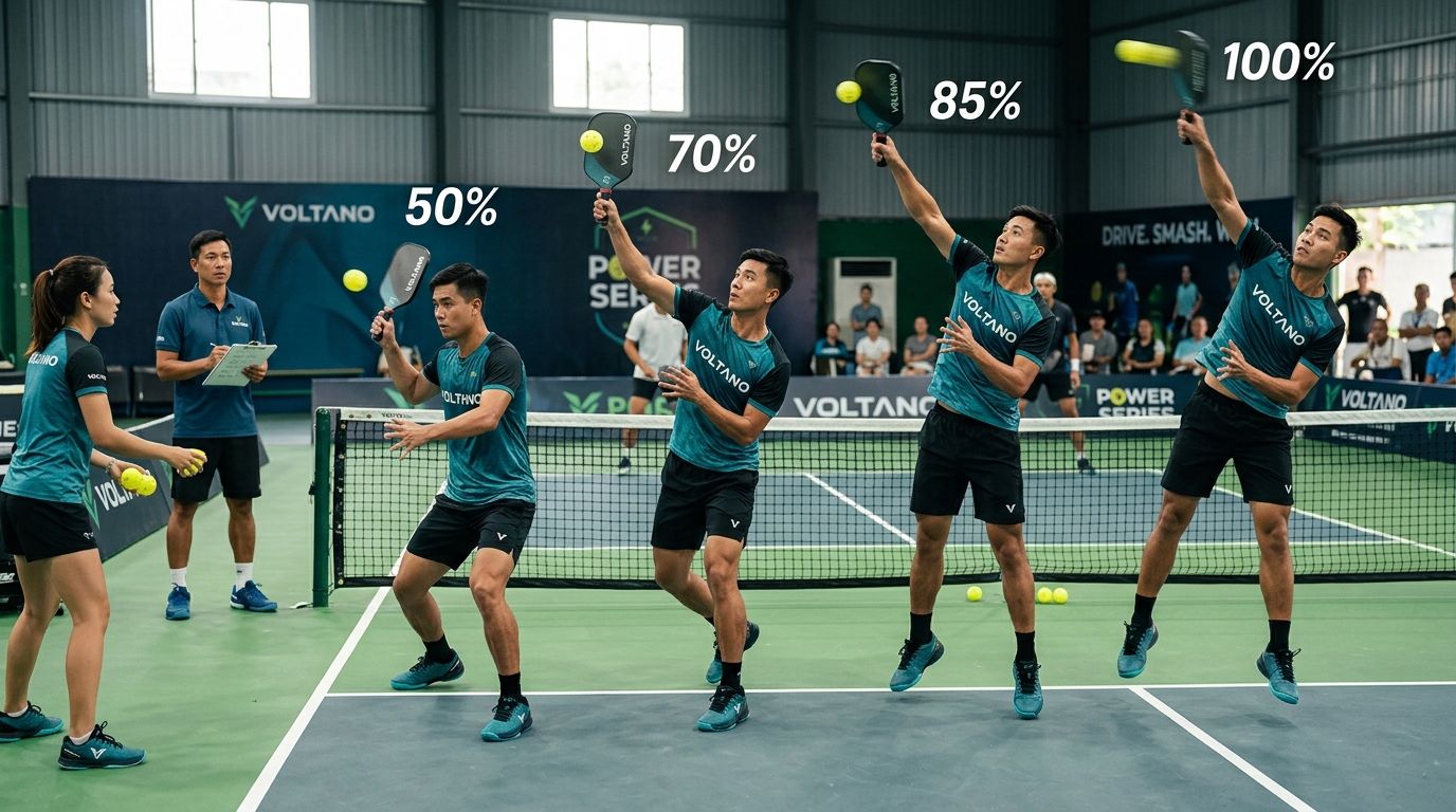 Overhead smash trong pickleball: Cách đánh mạnh mà vẫn kiểm soát