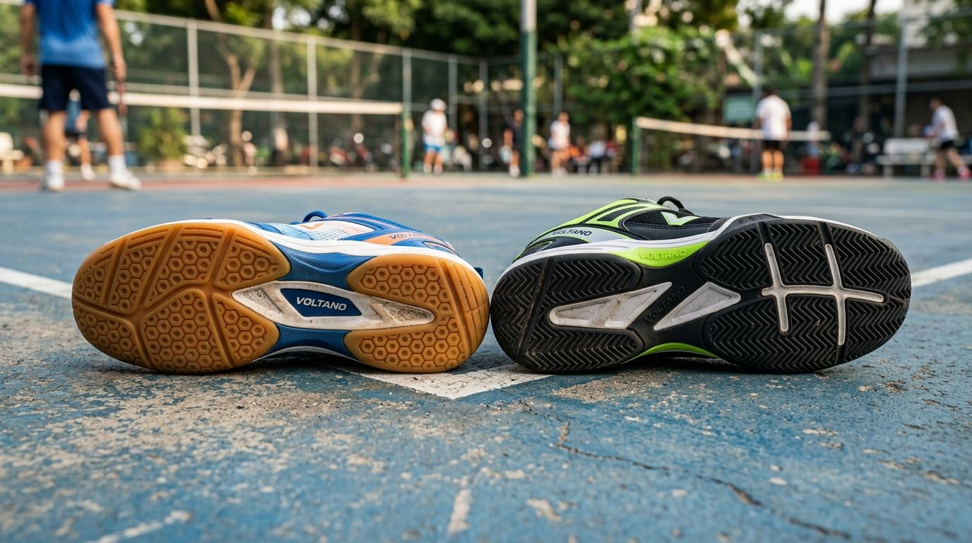 So sánh giày pickleball và giày cầu lông: tại sao giày cầu lông không thay thế hoàn toàn được cho sân pickleball?