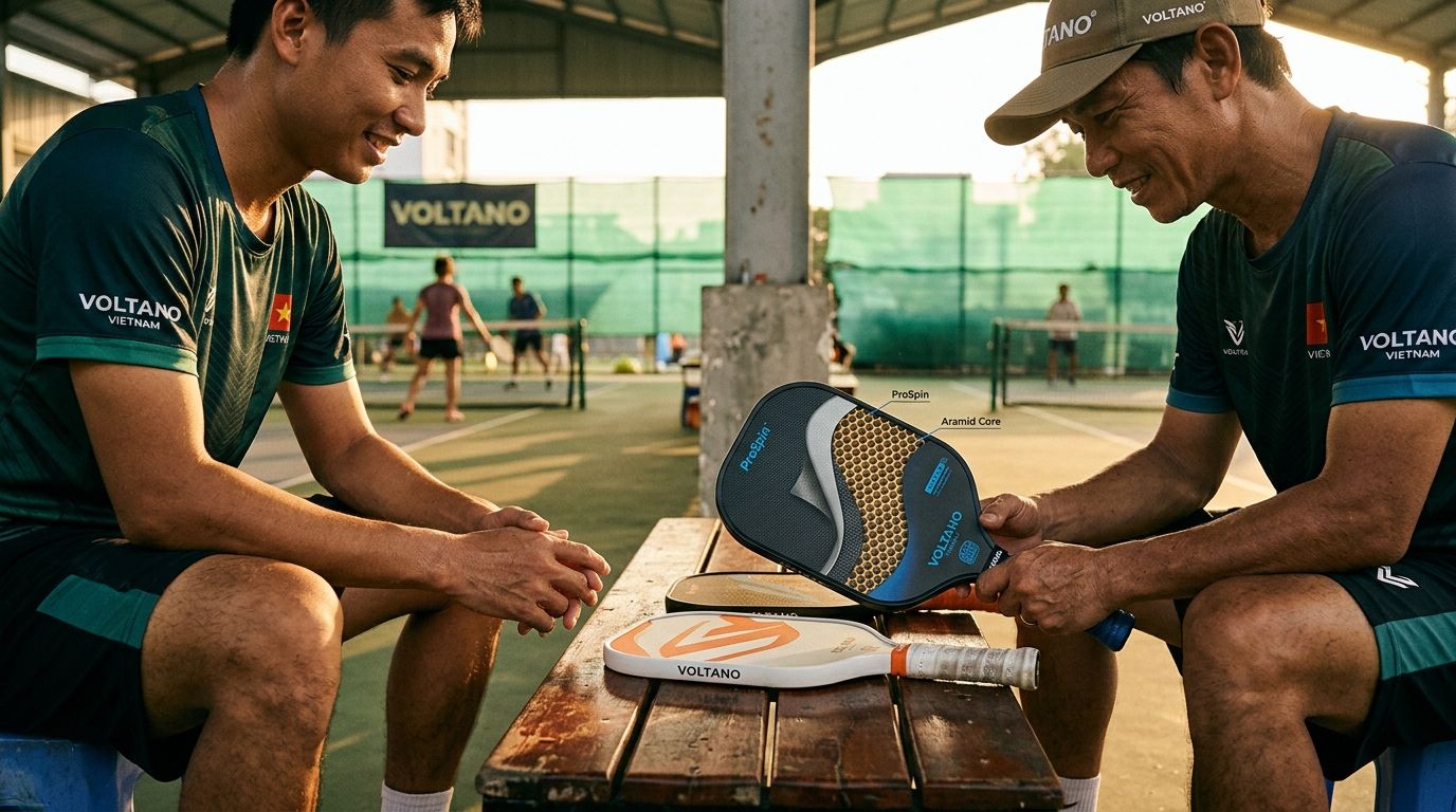 So sánh vợt pickleball lõi polymer và lõi Nomex: khác biệt cảm giác đánh và độ kiểm soát trong điều kiện thực tế