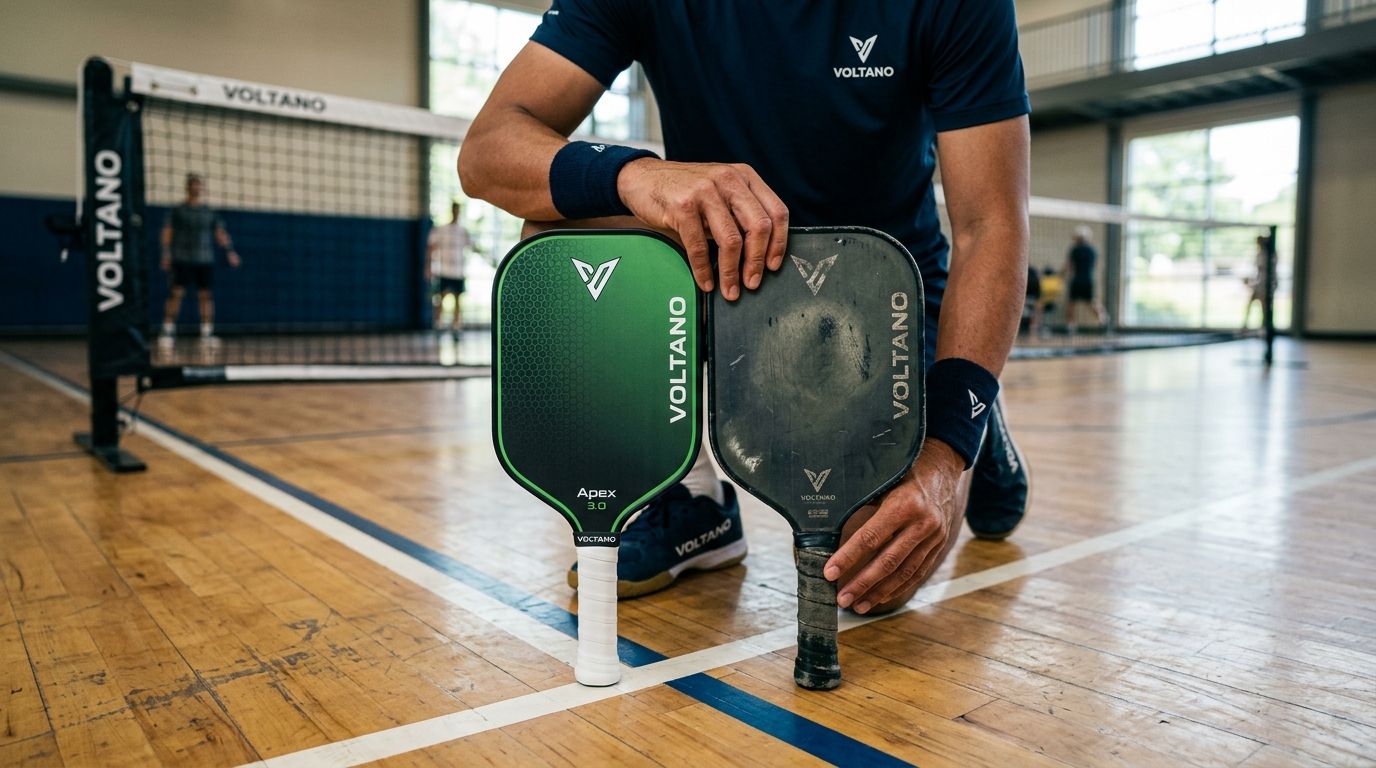 Tại sao bề mặt vợt pickleball bị mòn nhanh và khi nào cần thay vợt mới