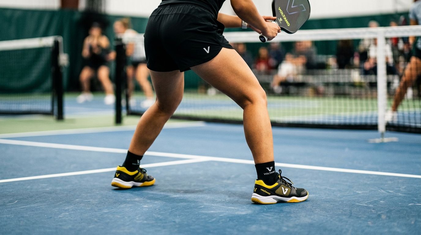 Tư thế chờ đúng cách trong pickleball để phản ứng nhanh với mọi kiểu đánh